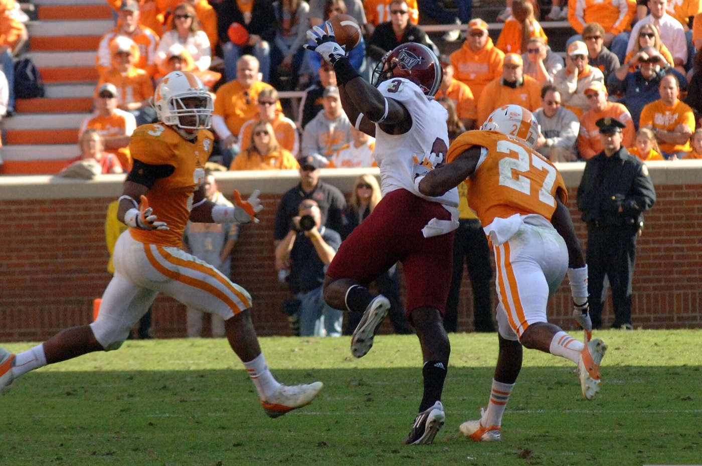 Game action at Neyland Stadium, Knoxville